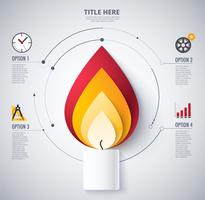 diagramma infografica di candelabro vettore