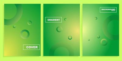set di modelli di copertina minimi con sfondo sfumato verde fresco. design adatto per il libro della natura vettore