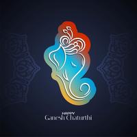 Ganesh Chaturthi design colorato vettore