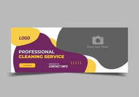 progettazione del modello di post sui social media del servizio di pulizia, modello di banner web vettore