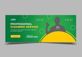 modello di banner per social media per servizio di pulizia, modello di banner web per servizio di pulizia domestica vettore