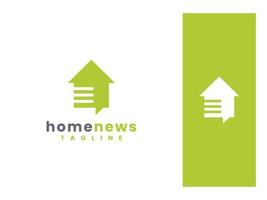 modello di logo di documenti per la casa, logo di notizie per la casa vettore