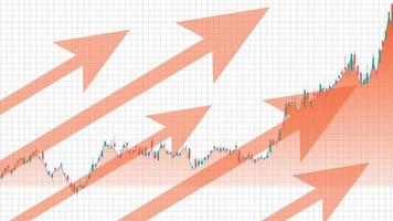 sfondo astratto del grafico del mercato azionario freccia su sfondo bianco vettore