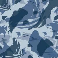 astratto pennello arte mimetica blu mare oceano modello sfondo militare pronto per il tuo design vettore