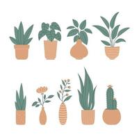 set di piante da appartamento clipart illustrazione vettoriale piatto