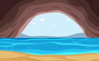 sfondo di grotta marina in stile cartone animato vettore