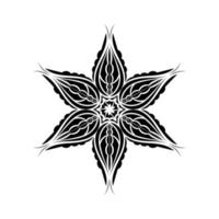 fiore di loto calligrafico nero. simbolo dello yoga. semplice illustrazione vettoriale piatta.
