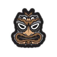 faccia con motivo maori. maschera in stile samoano. stampa polinesiana per t-shirt, tazze, custodie per telefoni e altro ancora. identità aziendale esclusiva. vettore