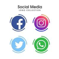 Collezione di design icona social media vettore