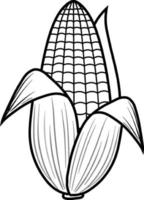contorno di doodle di mais per la colorazione vettore