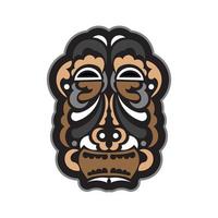 maschera tiki in stile samoano. ottimo per stampe di t-shirt, tazze, custodie per telefoni e tatuaggi. isolato. illustrazione vettoriale. vettore