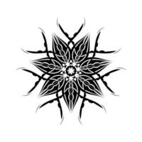 mandala tonda. motivo orientale in bianco e nero. motivo etnico. colorazione. modello di tatuaggio, ornamento all'henné. vettore psichedelico.