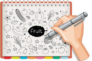 icone di doodle disegnate a mano su carta vettore