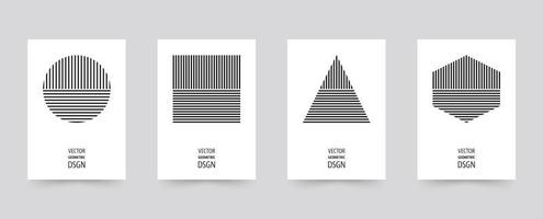 Set di brochure di forme geometriche nere vettore