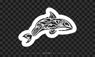 stampa balena in stile samoano. isolato. vettore