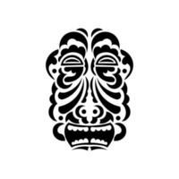 il volto del capo nello stile degli ornamenti hawaiani. disegni del tatuaggio samoano. buono per le stampe. isolato. vettore