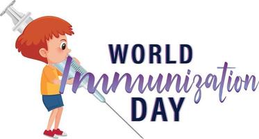 banner per la giornata mondiale dell'immunizzazione vettore