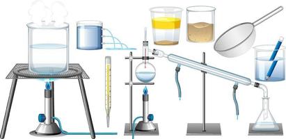 set di attrezzature necessarie per esperimenti scientifici vettore