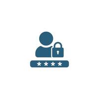 icona della password. protezione dell'account, chiave di sicurezza, avviso di pericolo, password errata. elemento di design. vettore