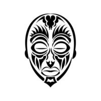 il volto del leader nello stile degli ornamenti polinesiani. disegni del tatuaggio samoano. isolato. illustrazione vettoriale. vettore