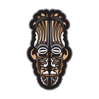 maschera tiki in stile maori. ottimo per stampe di t-shirt, tazze, custodie per telefoni e tatuaggi. isolato. vettore