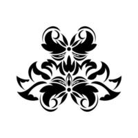 ornamento floreale del monogramma del bordo della struttura vittoriana barocca dell'annata. tatuaggio in bianco e nero filigrana vettore calligrafico scudo araldico swirl