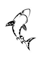 disegno del tatuaggio tribale per squalo con elementi tribali etnici polinesiani vettore