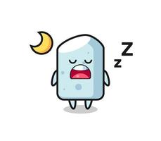 illustrazione del carattere di gesso che dorme di notte