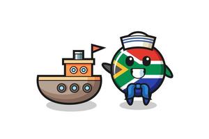 personaggio mascotte del sud africa come marinaio vettore