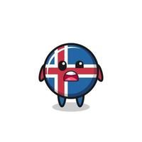 il volto sconvolto della simpatica mascotte della bandiera islandese vettore