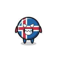 espressione malvagia dell'islanda bandiera simpatico personaggio mascotte vettore