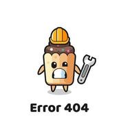 errore 404 con la simpatica mascotte del cupcake vettore