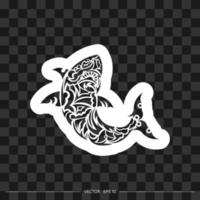 stampa squalo in stile maori. vettore