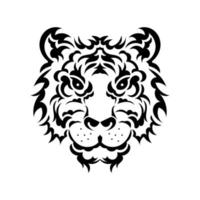 la faccia della tigre è composta da motivi. tatuaggio del leone isolato su priorità bassa bianca. illustrazione vettoriale. vettore