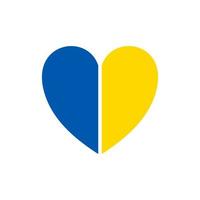 simbolo del cuore blu e giallo colorano la bandiera ucraina vettore