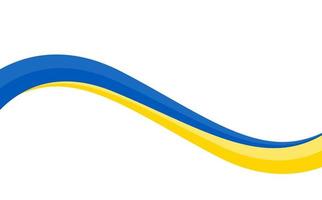 motivo ondulato con bandiera nazionale dell'ucraina, bandiera a strisce dell'ucraina con cornice di confine. simbolo, banner poster della bandiera ucraina. nastro che sventola in stile blu e giallo, vettore isolato su sfondo bianco