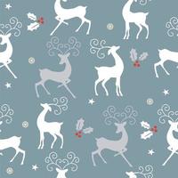 Seamless pattern di Natale con renne bianche vettore