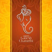 Ganesh Chaturthi fondo oro e marrone vettore