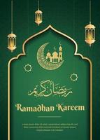 modello di poster di biglietto di auguri ramadan kareem vettore