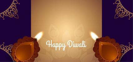 Dark Happy Diwali con due diya vettore