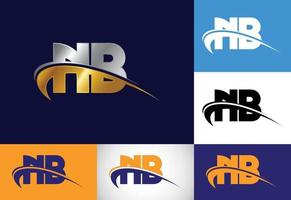 lettera monogramma iniziale nb logo design vector. simbolo grafico dell'alfabeto per il business aziendale vettore