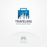 design del logo di viaggio vettore