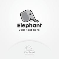 disegno del logo della testa di elefante vettore