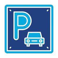 simbolo di parcheggio glifo icona a due colori vettore