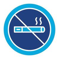 icona a due colori del glifo non fumatori vettore