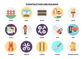 Set di strumenti e icone di costruzione per le imprese vettore