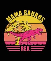 mamma dinosauro rex mamma t-shirt design vettore