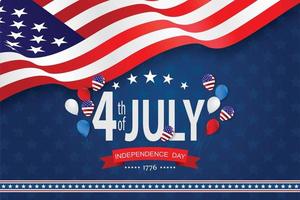 festa dell'indipendenza usa palloncini americani bandiera decor.4 luglio celebrazione poster template.vector illustrazione. vettore