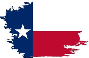 bandiera del Texas. bandiera texas dipinta a pennello. illustrazione di stile disegnato a mano con un effetto grunge e acquerello. bandiera del texas con texture grunge. vettore