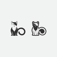 logo gatto e vettore icona animale impronta gattino calico logo cane simbolo personaggio dei cartoni animati segno illustrazione doodle design